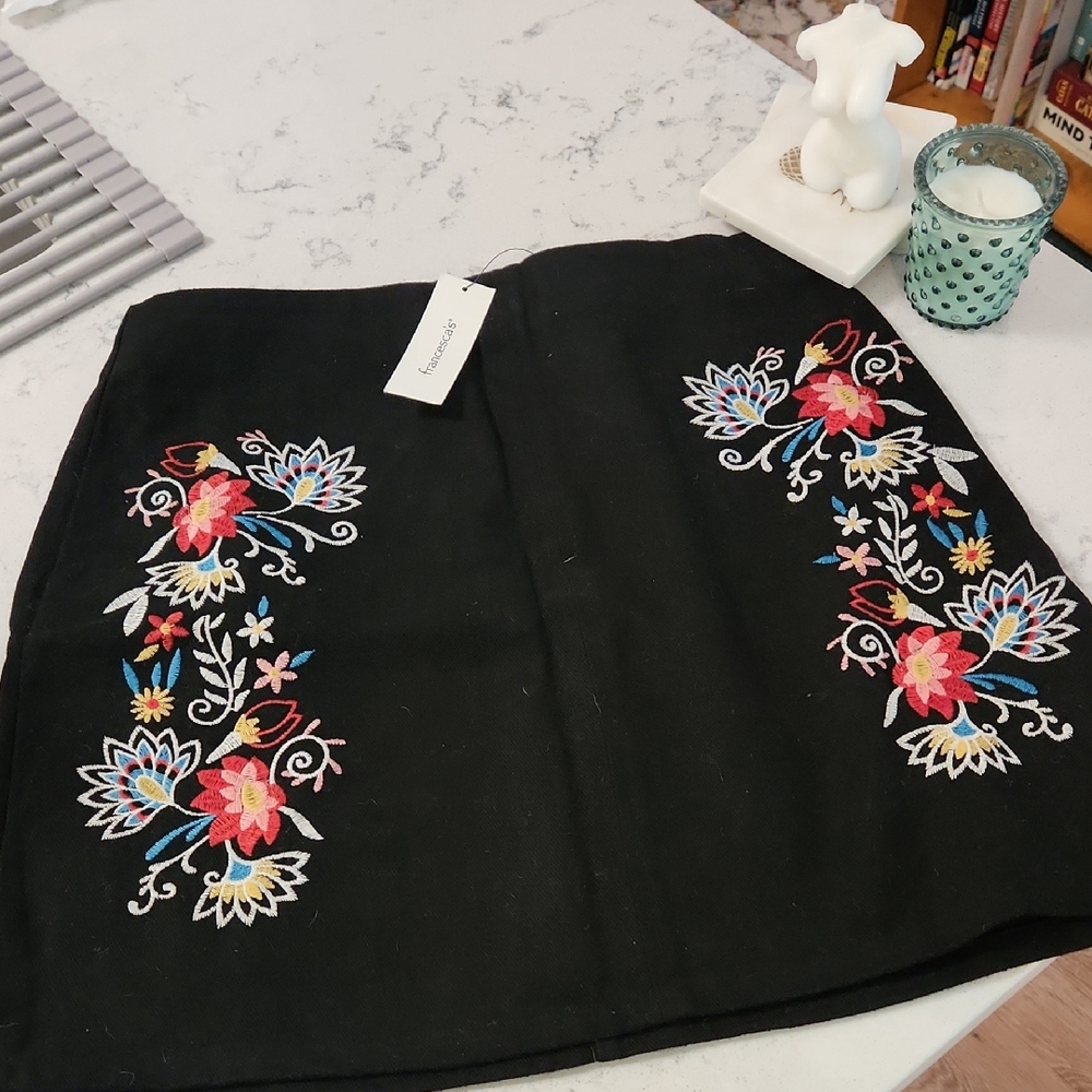 Francesca's Black Embellished Mini Skirt